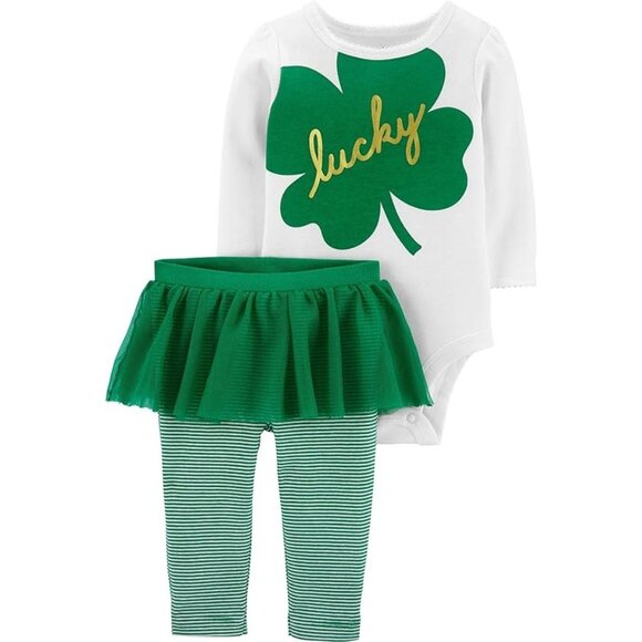 Carters Baby Girls Happy Go Lucky Top and Leggings Set - 3 Mos - Picture 1 of 2